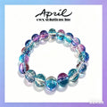 Dark Blue Purple Crackle Beaded Stretch Bracelet
