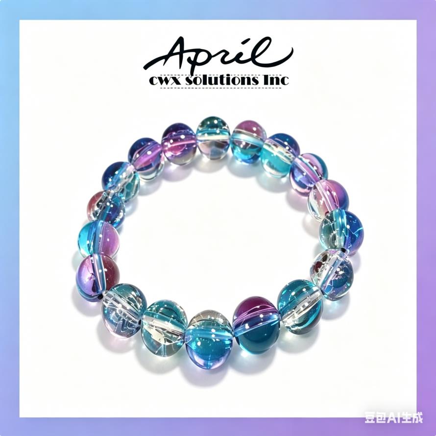 Dark Blue Purple Crackle Beaded Stretch Bracelet