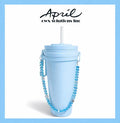 Light Blue Faceted Crystal Beaded Phone Charm Short