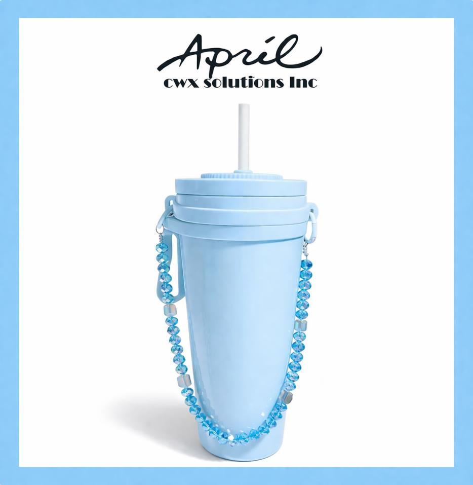 Light Blue Faceted Crystal Beaded Phone Charm Short