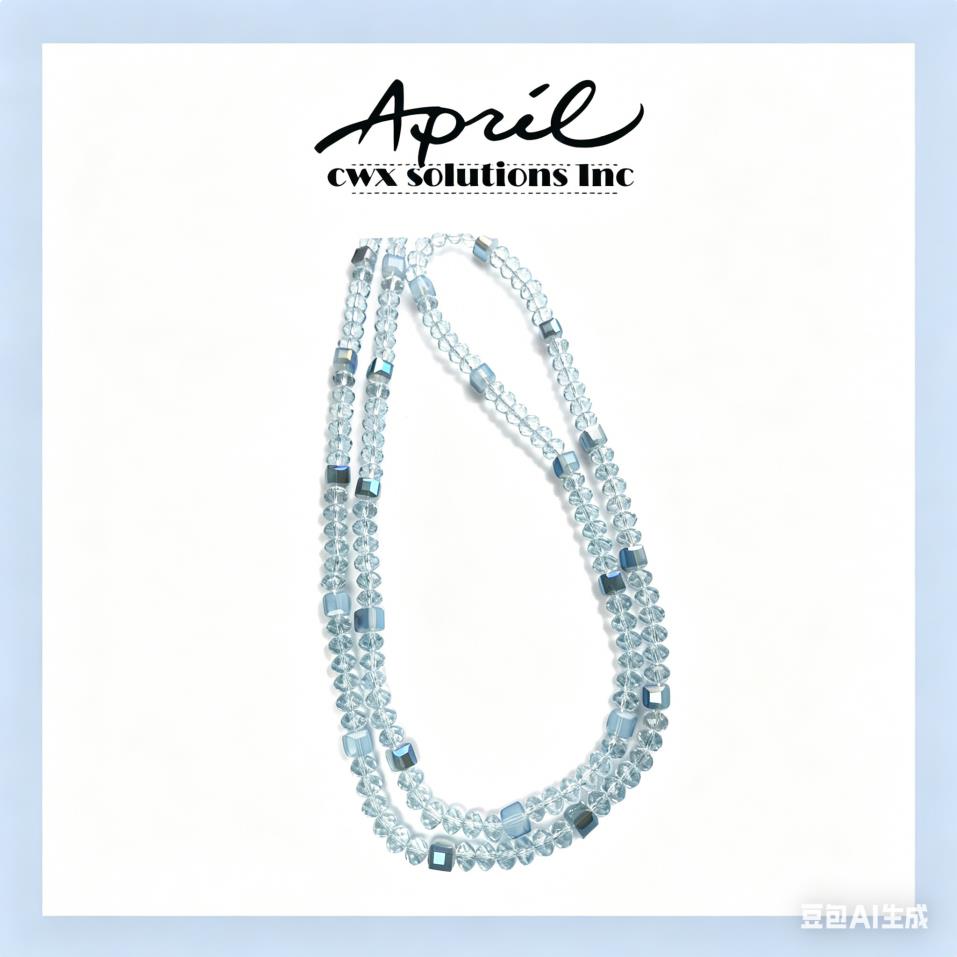 Light Blue Faceted Crystal Long Crossbody Phone Strap