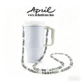 Gray Iridescent Crystal Cut Beaded Phone Strap Long