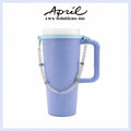 Ice Clear Iridescent Square Crystal Short Beaded Phone Charm
