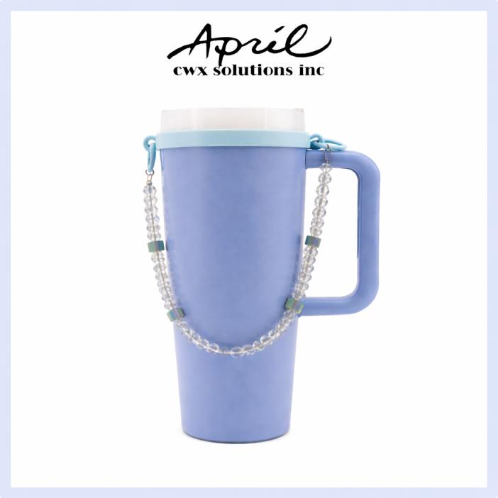 Ice Clear Iridescent Square Crystal Short Beaded Phone Charm