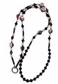 Black Pink Gradient Glitter Dual Strand Crossbody Long Phone Strap