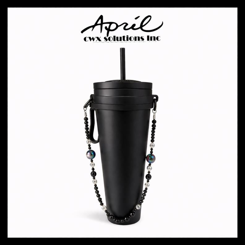 Dark Crackle Iridescent Short Beaded Phone Charm