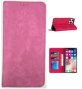 Compatible with iPhone 16 Plus 6.7 Premium Vegan Leather Magnetic Closure Wallet Hot Pink(Premium Package)
