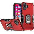 Compatible with iPhone 16 Plus 6.7 Hybrid Shockproof Magnetic RingStand case Red(Premium Package)