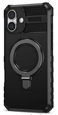 Compatible with iPhone 16 Plus 6.7 Bumper Case w/Magnetic Ring Stand Black(Premium Package)