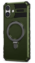 Compatible with iPhone 16 Plus 6.7 Bumper Case w/Magnetic Ring Stand Green(Premium Package)