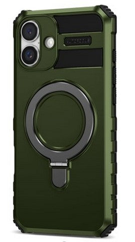 Compatible with iPhone 16 Plus 6.7 Bumper Case w/Magnetic Ring Stand Green(Premium Package)