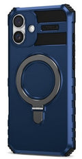 Compatible with iPhone 16 Plus 6.7 Bumper Case w/Magnetic Ring Stand Blue(Premium Package)