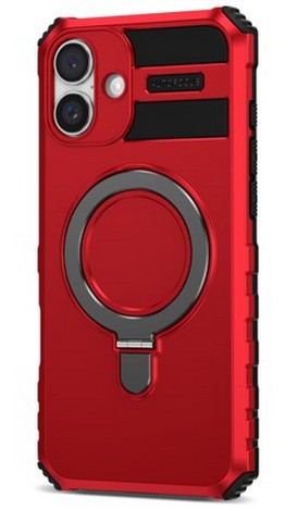 Compatible with iPhone 16 Plus 6.7 Bumper Case w/Magnetic Ring Stand Red(Premium Package)