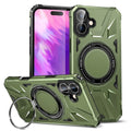 Compatible with iPhone 16 Plus 6.7 Tough Case w/Large Rotating Magnetic Ring Stand Green(Premium Package)