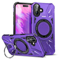 Compatible with iPhone 16 Plus 6.7 Tough Case w/Large Rotating Magnetic Ring Stand Purple(Premium Package)