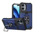 Compatible with iPhone 16 Plus 6.7 Magnetic Kickstand W/ Sliding Camera Cover Card Slot(Premium Package)
