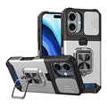 Compatible with iPhone 16 Plus 6.7 Magnetic Kickstand W/ Sliding Camera Cover Card Slot(Premium Package)