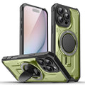 Compatible with iPhone 16 Plus 6.7 Tuff Case Magnetic Ring w/ Folding Stand Holder Green(Premium Package)
