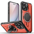 Compatible with iPhone 16 Plus 6.7 Tuff Case Magnetic Ring w/ Folding Stand Holder Red(Premium Package)