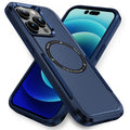 Compatible with iPhone 16 Plus 6.7 Hybrid Dual Layer Case w/Magnetic Ring Blue(Premium Package)