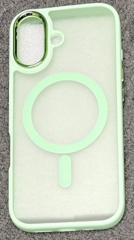 Compatible with iPhone 16 Plus 6.7 Translucent Case w/ Magnetic Ring Green(Premium Package)