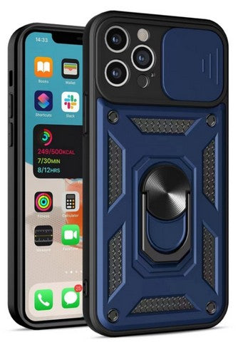 Compatible with iPhone 16 Plus 6.7 Heavy Duty Magnet Ring Stand w/ Sliding Camera Cover(Premium Package)